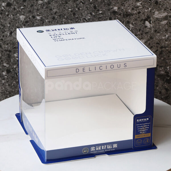 Blue Gradient Cake Box with Icing Drip Design