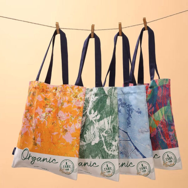 Eco-Friendly Floral Canvas Tote Bag Set