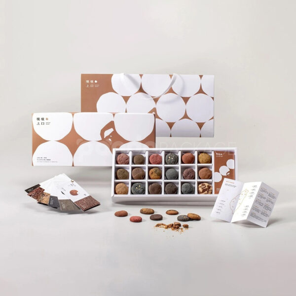Modern Grid-Style Chocolate Gift Box with Artistic Lid Design