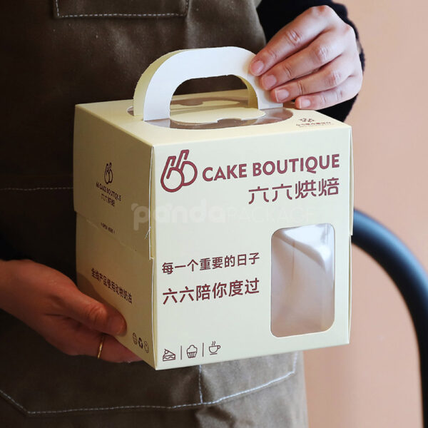 Classic Cream Cake Box with Handle