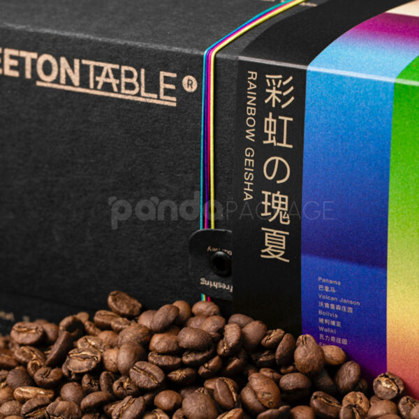 Modern Rainbow Foil Coffee Packaging Box