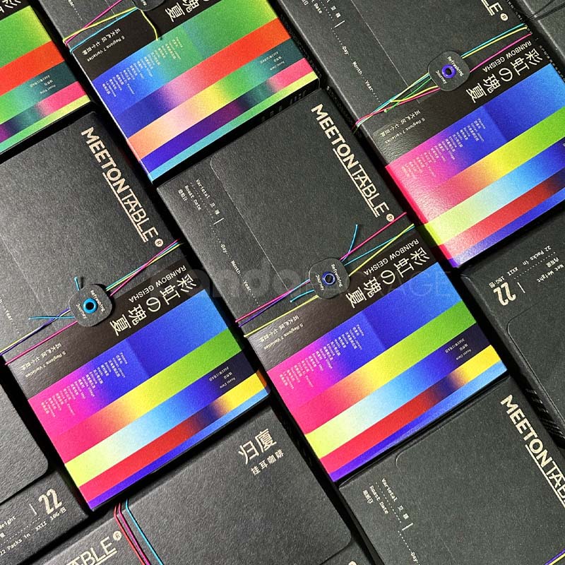 Modern Rainbow Foil Coffee Packaging Box
