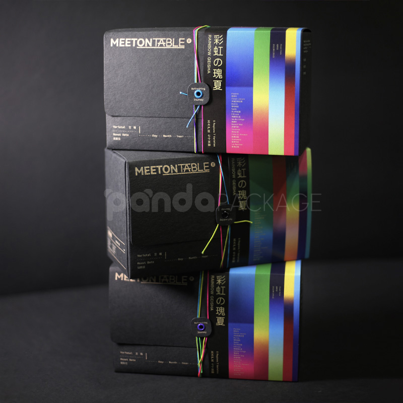 Modern Rainbow Foil Coffee Packaging Box
