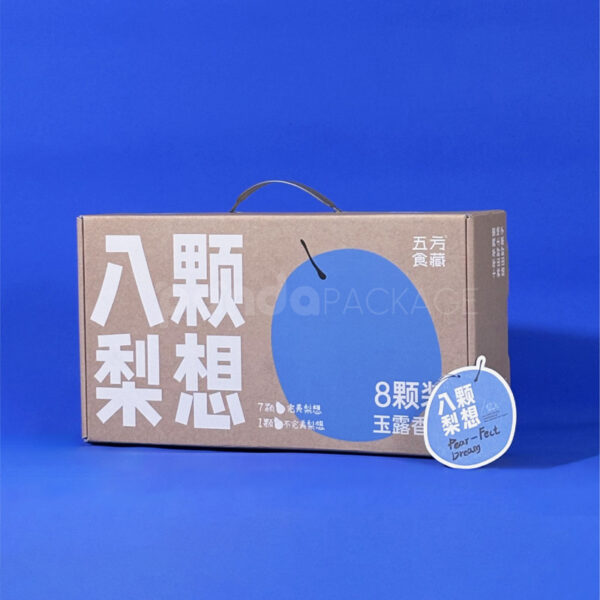 Corrugated Produce Box with Die-Cut Handle & Fresh Graphic Design