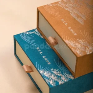 Mountain-Inspired Drawer Gift Box with Earth and Sky Tones