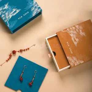 Mountain-Inspired Drawer Gift Box with Earth and Sky Tones