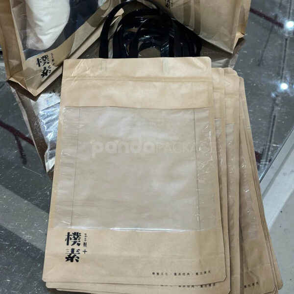 Eco-Friendly Kraft Paper Garment Bag with Clear Window