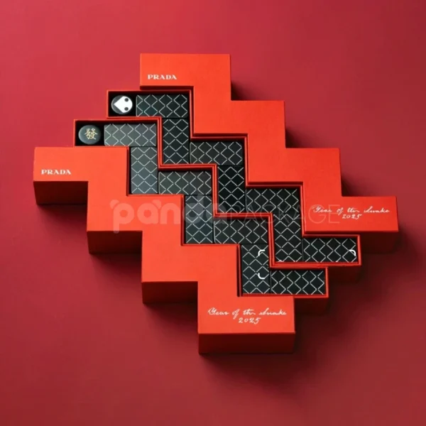 Creative Zigzag Fold-Out Gift Box with Red & Black Contrast Design
