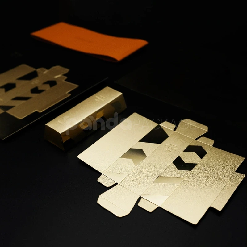 Gold Bar-Inspired Folding Box with Metallic Finish
