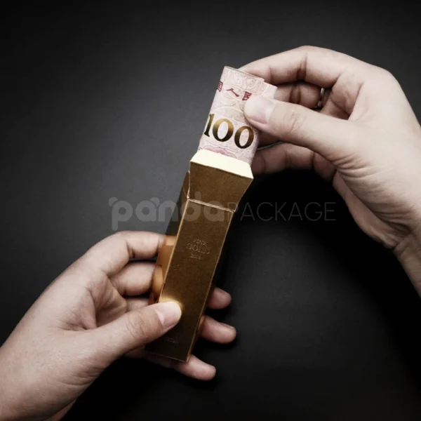 Gold Bar-Inspired Folding Box with Metallic Finish