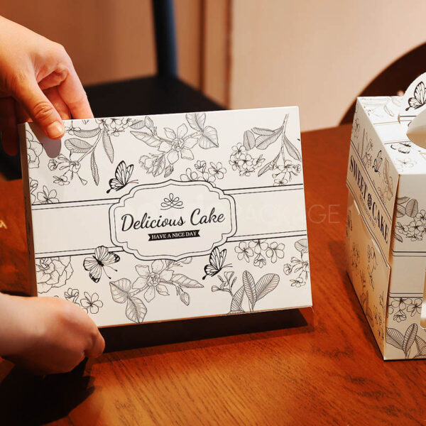 French-Style Window Cake Box with Handle