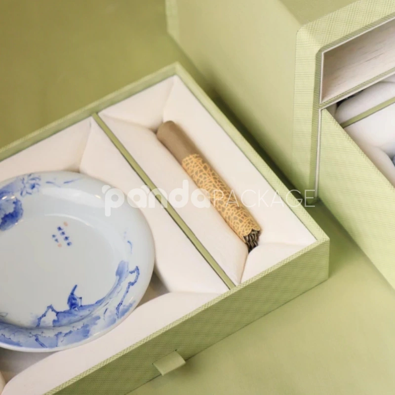 Premium Ceramic Teacup Gift Box with Double Drawer Design