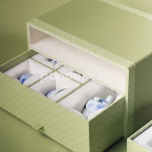 Premium Ceramic Teacup Gift Box with Double Drawer Design