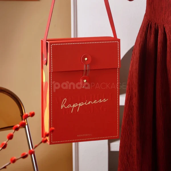 Happiness Red Vertical Mooncake Gift Box