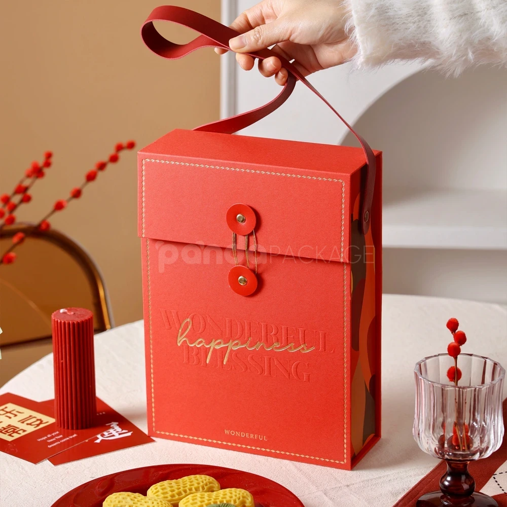 Happiness Red Vertical Mooncake Gift Box