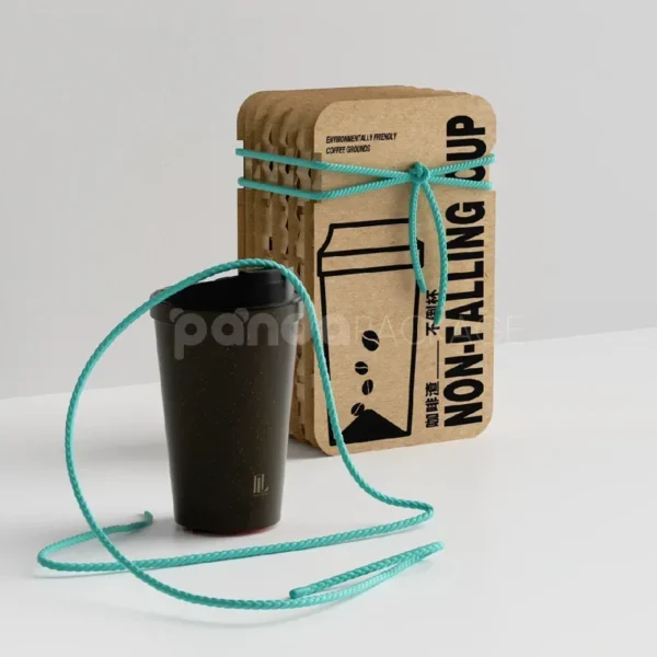Eco-Friendly Kraft Paper Bottle Box with Cut-Out Window & Ribbon Handle