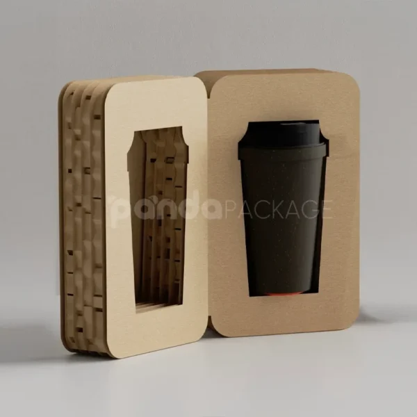 Eco-Friendly Kraft Paper Bottle Box with Cut-Out Window & Ribbon Handle