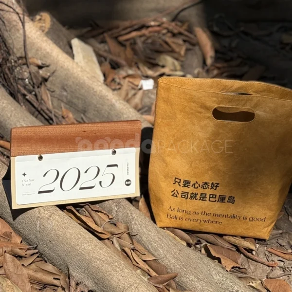 Vintage Kraft Paper Pouch with Retro Tag Closure