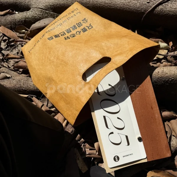 Vintage Kraft Paper Pouch with Retro Tag Closure