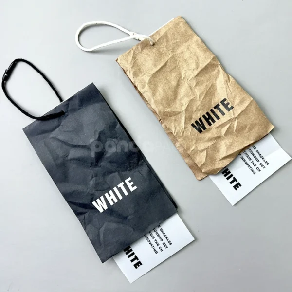 Minimalist Crinkle Paper Hang Tag with Dual Texture