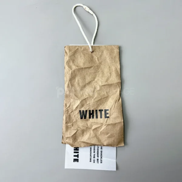 Minimalist Crinkle Paper Hang Tag with Dual Texture
