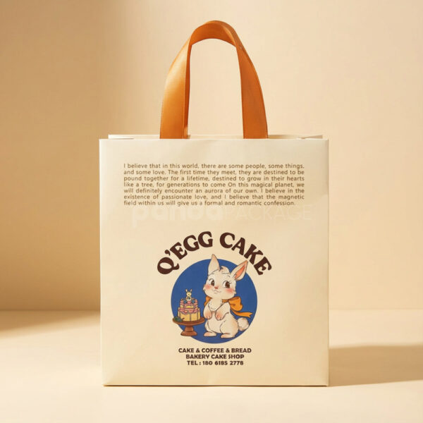 Custom Printed Paper Gift Bag with Blue Handles
