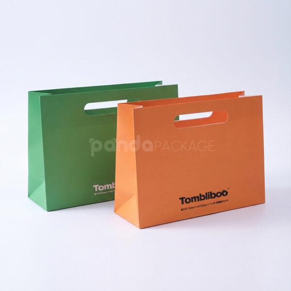 Reusable Die-Cut Handle Paper Bag with Bold Color Blocking