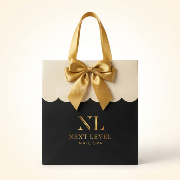 NEXT LEVEL Luxury Paper Bag with Yellow Ribbon Bow