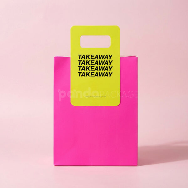 Bold Neon Takeaway Paper Bag with Built-in Handle