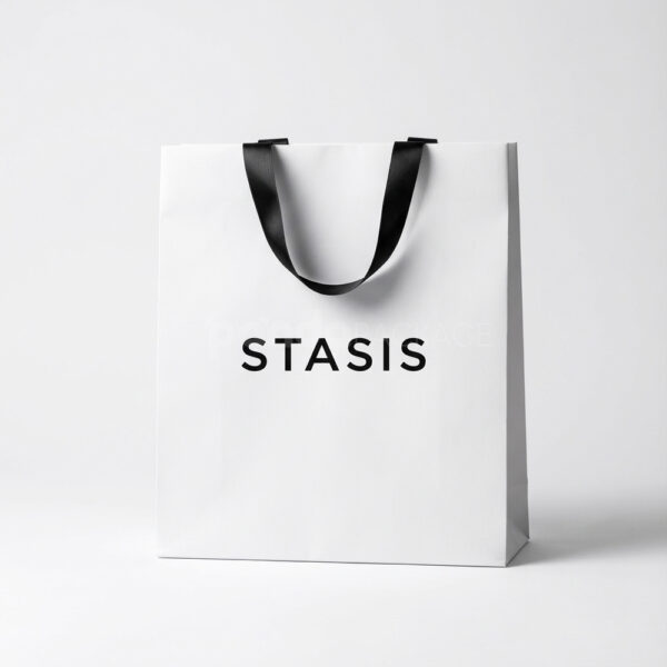 Modern White Gift Bag with Bold Branding