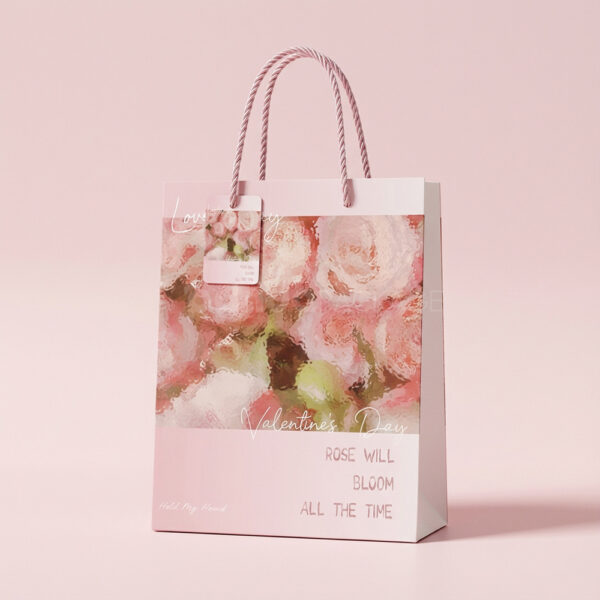 Floral Print Gift Bag with Elegant Rose Design