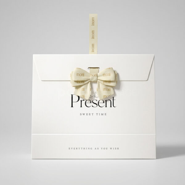 Elegant White Gift Bag with Gold Foil Lettering