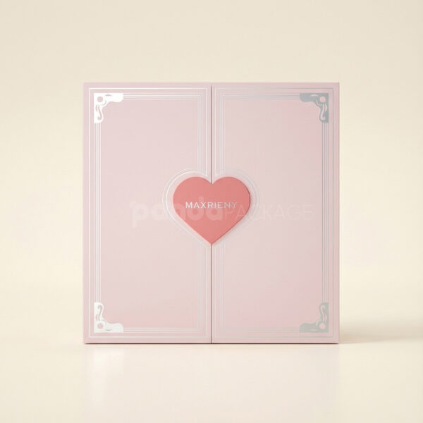 Romantic Pink Drawer Gift Box with Heart Cutout and Magnetic Closure