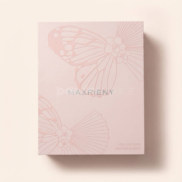 Elegant Pink Maternity Gift Box with Embossed Floral Design