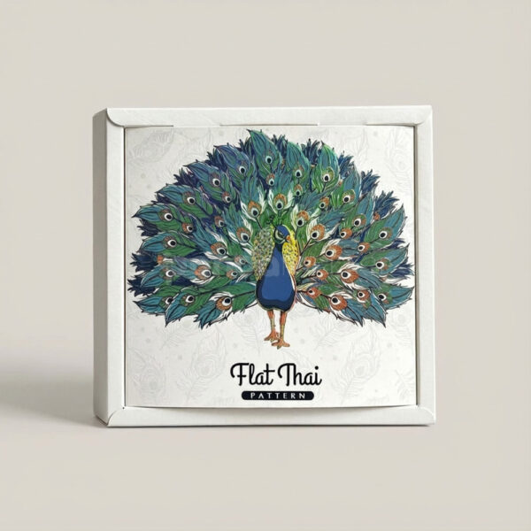 Elegant Peacock Print Rigid Box for Gift or Specialty Items