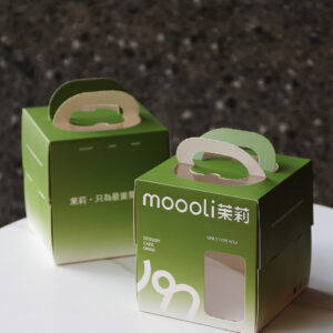 Compact Green Gift Box with Handle – Minimalist Style