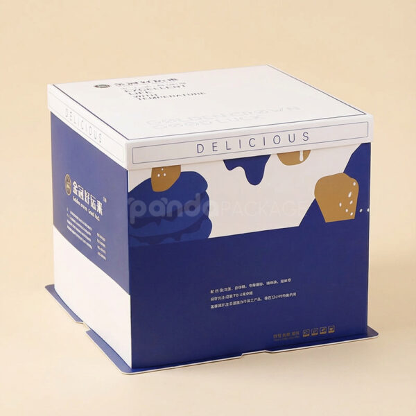 Blue Gradient Cake Box with Icing Drip Design