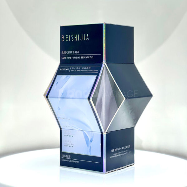 Luxury Geometric Skincare Box with Metallic Diamond Panels
