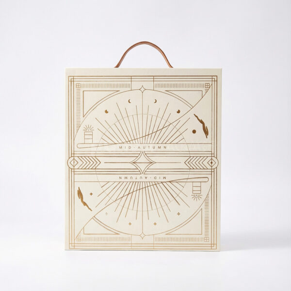 White Embossed Mid-Autumn Mooncake Gift Box