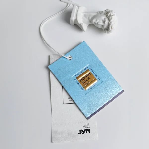Elegant Blue Textured Gift Tag with Gold Foil Accent