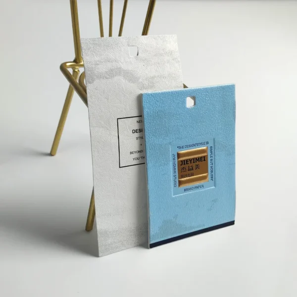 Elegant Blue Textured Gift Tag with Gold Foil Accent