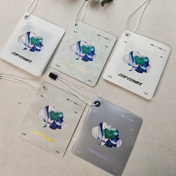 Elegant White Hang Tags with Floral Watercolor Print