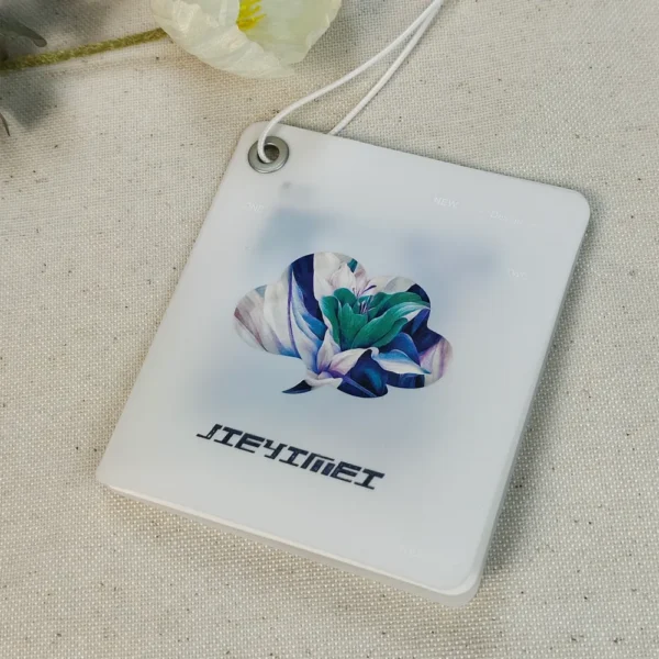 Elegant White Hang Tags with Floral Watercolor Print