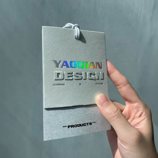 Modern Foil-Stamped Hang Tags with Bold Typography