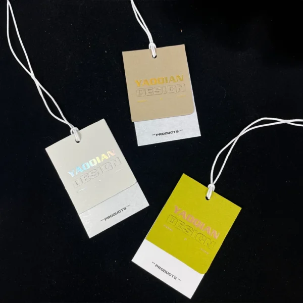 Modern Foil-Stamped Hang Tags with Bold Typography