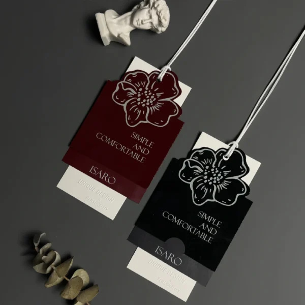 Floral Line Art Hang Tags with Luxury Matte Finish