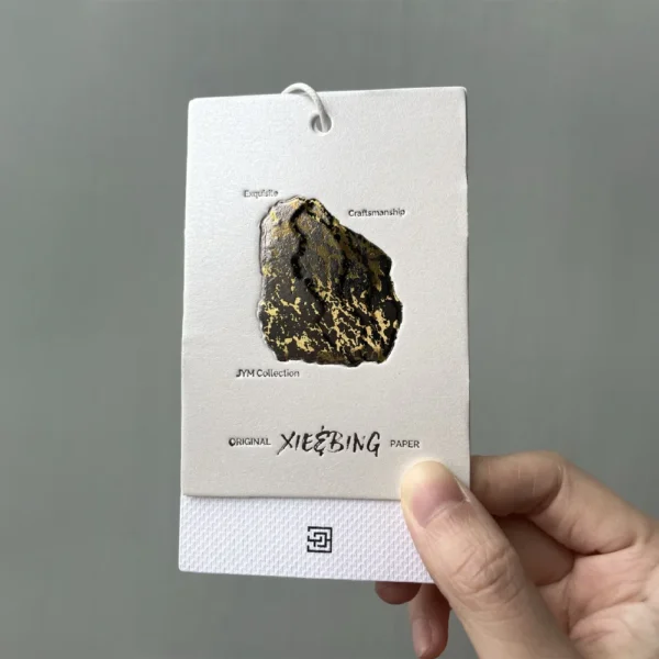Natural Stone-Inspired Hang Tags with Textured Cutouts