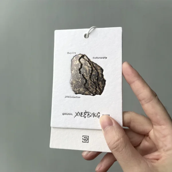 Natural Stone-Inspired Hang Tags with Textured Cutouts