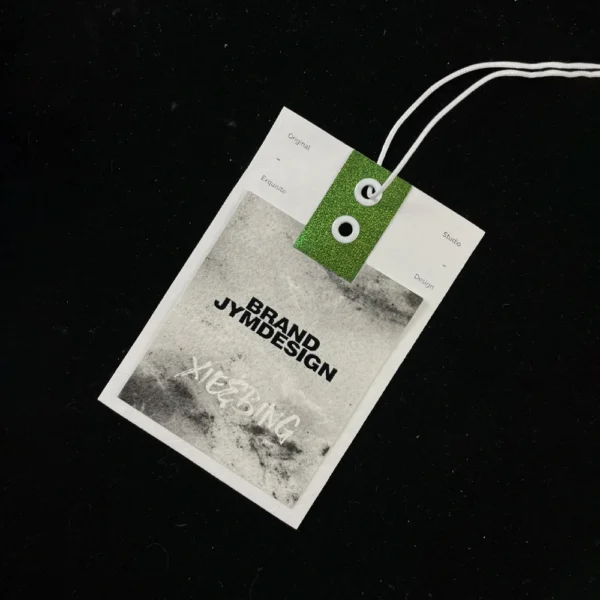 Frosted PVC Hang Tags with Bold Logo Print and Color Tabs