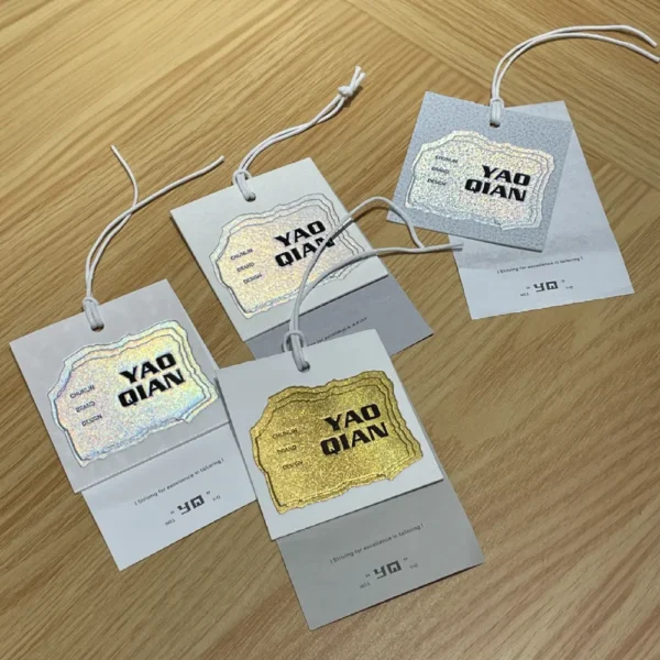 Holographic Logo Hang Tags with Premium White Card Base